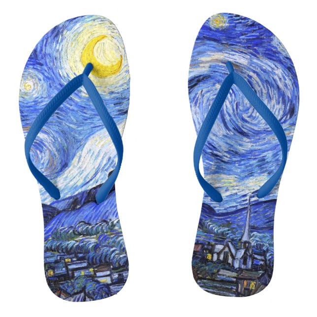 Chanclas La noche estrellada de Van Gogh (Plantilla)