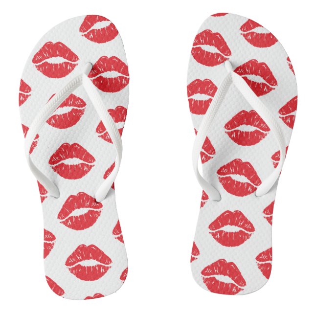 Chanclas Labios Rojos, Labios Rojos, Beso, Patrón De Labios (Plantilla)