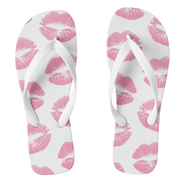 Chanclas Labios rosados, patrón de labios, lápiz de labios  (Plantilla)