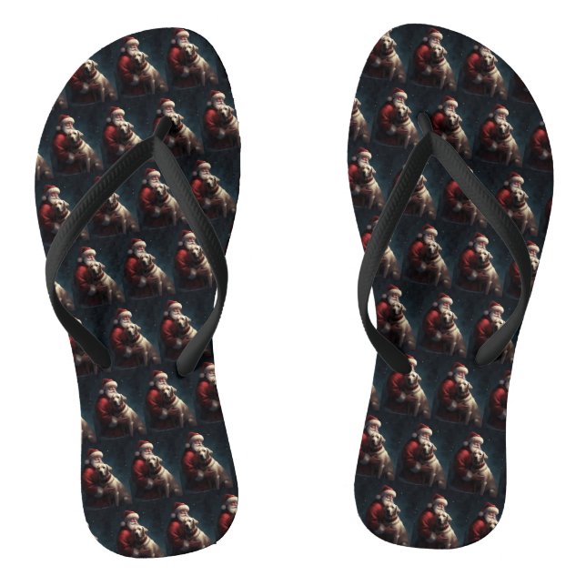 Chanclas Labrador con Navidades festivos de Santa Claus (Plantilla)