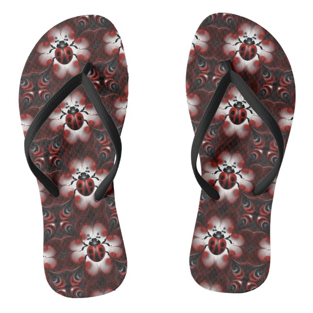 Chanclas Ladybirds de arte fractal, (Plantilla)