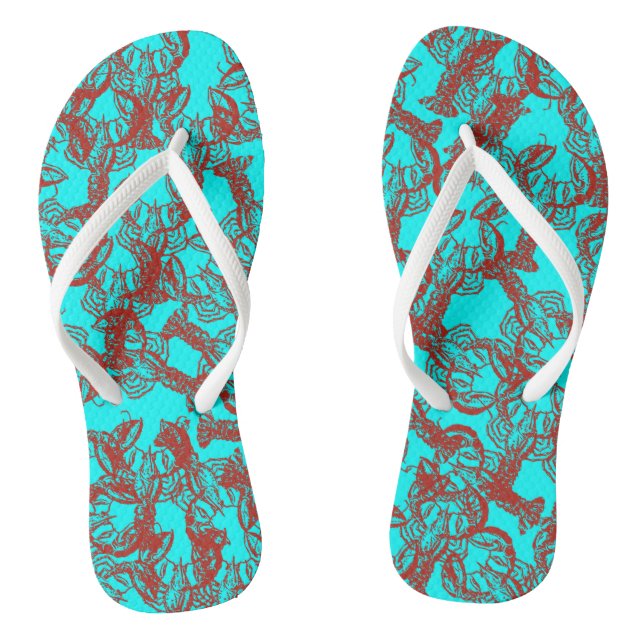 Chanclas Langostas fosforescentes rojas (Plantilla)