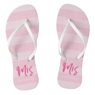 Chanclas Las franjas rosadas se personalizan con el nombre