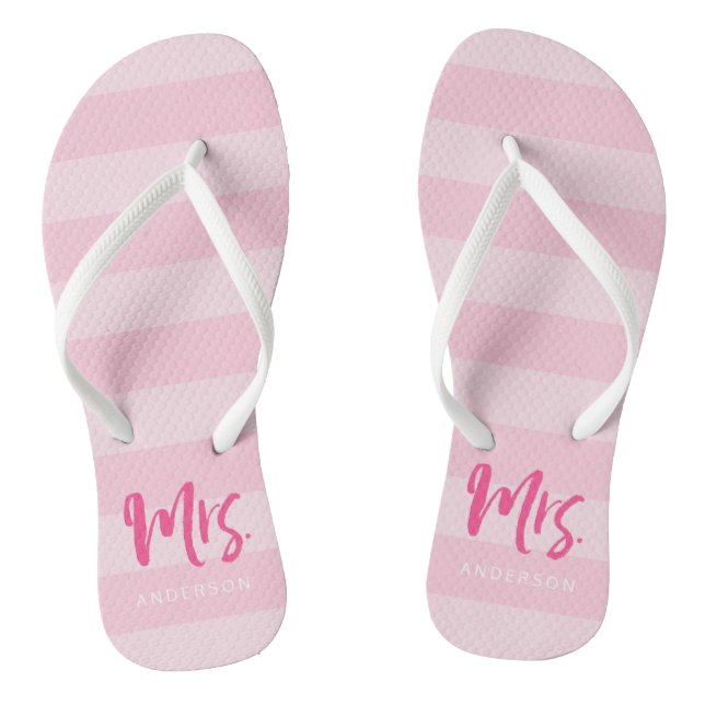 Chanclas Las franjas rosadas se personalizan con el nombre  (Plantilla)