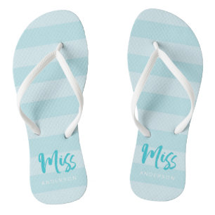 Chanclas Las rayas azules personalizan con la Srta.