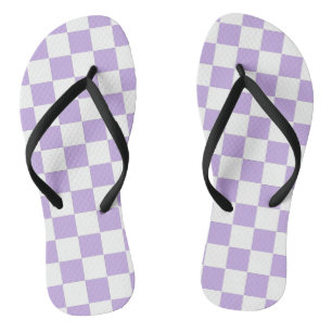 Chanclas Lavanda a cuadros y blanco