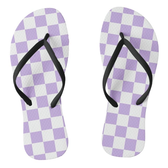 Chanclas Lavanda a cuadros y blanco (Plantilla)