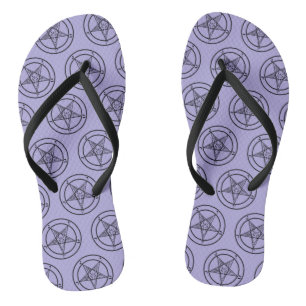 Chanclas Lavender Baphomet Pentagram Satanic