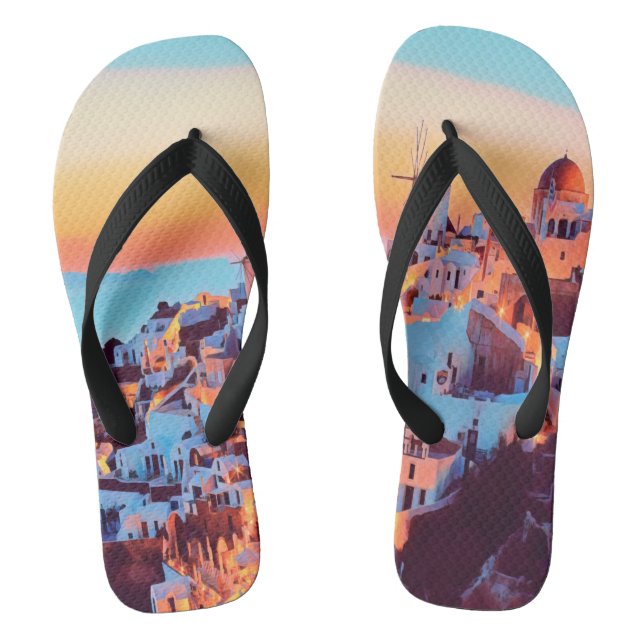 Chanclas ldp SANTORINI - panorama - por la noche - (Plantilla)