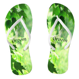 Chanclas Leafy Boda Groom Flip Flops