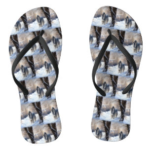 Chanclas Lebrel Afgano Deja que nieve Navidad