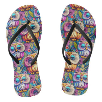 Chanclas Lechuza Hippie Trippy Psicodélica Colorida