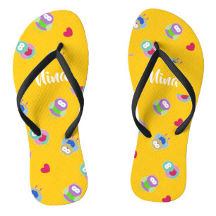 Chanclas Lechuzas con el corazón en el naranja