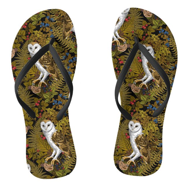 Chanclas Lechuzas, helechos, roble y bayas 2 (Plantilla)