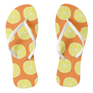 Chanclas Lemon Citrus Summer Tropical Fruit Naranja Amarill