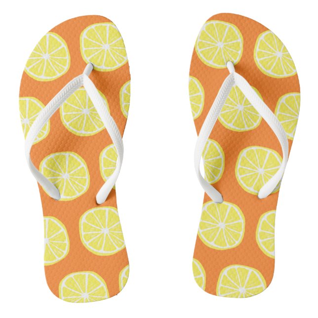 Chanclas Lemon Citrus Summer Tropical Fruit Naranja Amarill (Plantilla)