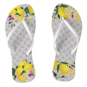 Chanclas Lemon days motif gris Flip Flops