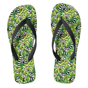 Chanclas Lémures de Madagascar en selva exótica
