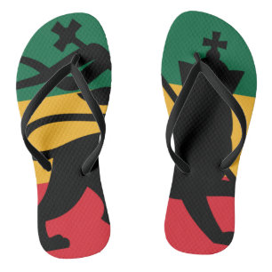Chanclas León de Judá RASTA Rojo Dorado Verde