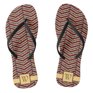 Chanclas Leopard Print Chevron Flip Flops