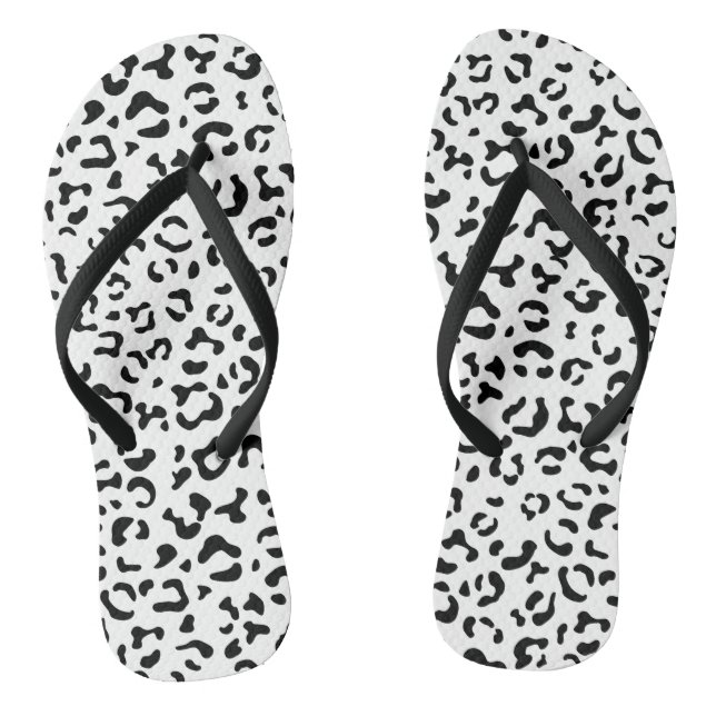 Chanclas Leopard Print, Leopard Spots, Negro Y Blanco (Plantilla)