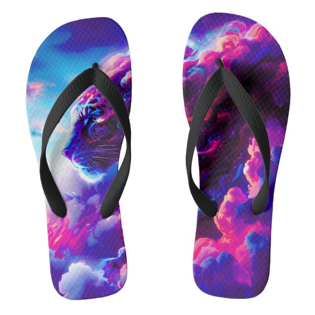 Chanclas Leopardo Cósmico Futurista de Neón (Plantilla)