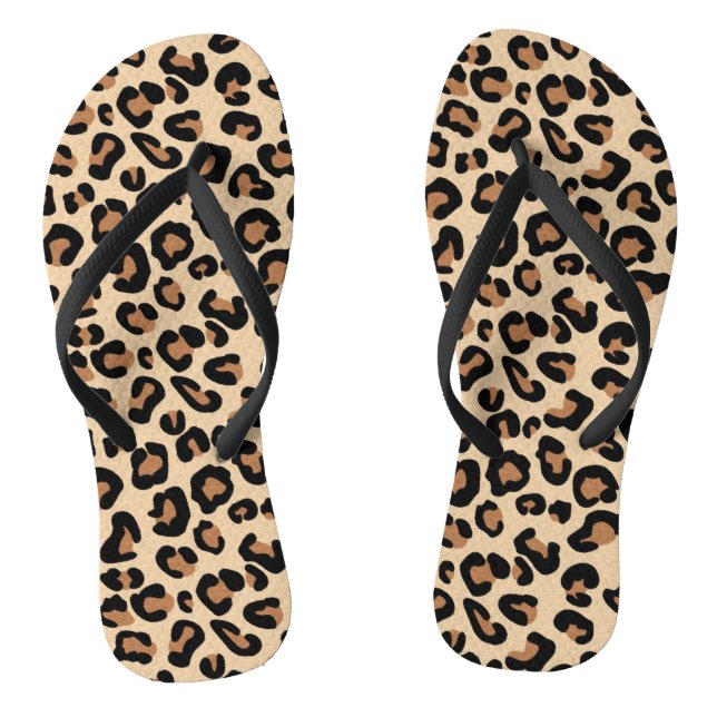Chanclas Leopardo Print, Black, Brown, Rust and Tan (Plantilla)
