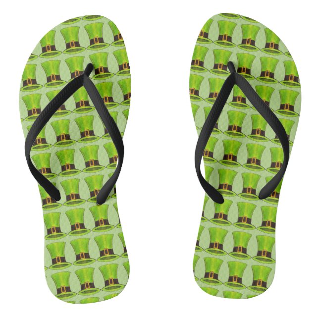 Chanclas Leprechaun Verde Gorra Saint Patricks Día Flip Flo (Plantilla)