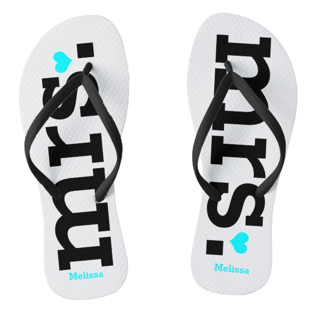 Chanclas Letras Negritas (azul) Novia (Plantilla)