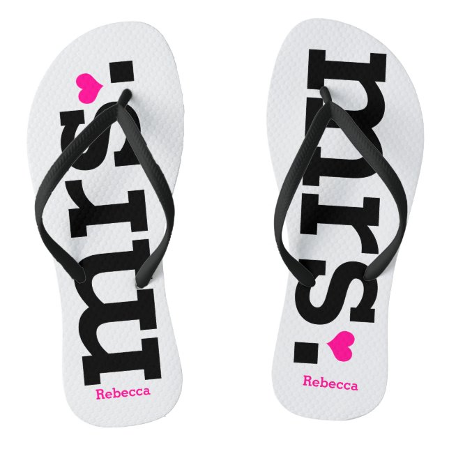Chanclas Letras Negritas (rosado) Novia (Plantilla)