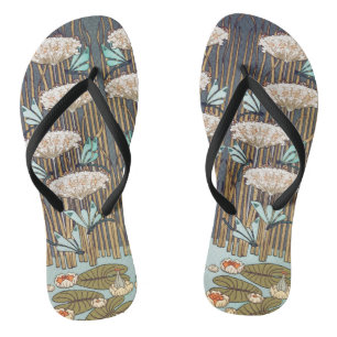 Chanclas Libélulas Nenúfares Arte Nouveau Pantanoso