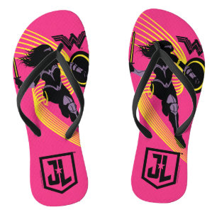 Chanclas Liga de la Justicia   Icono de silueta de mujer ma