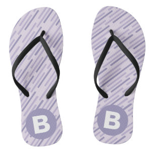 Chanclas Lila moderno monograma de rayas diagonales