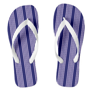 Chanclas Lilac púrpura y azul marino cinco rayas patrón