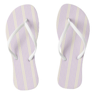 Chanclas Lilac púrpura y beige cinco rayas patrón