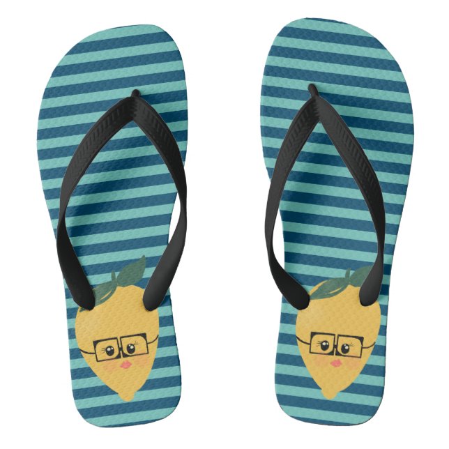 Chanclas Limon Cute Patrón de Rayas (Plantilla)