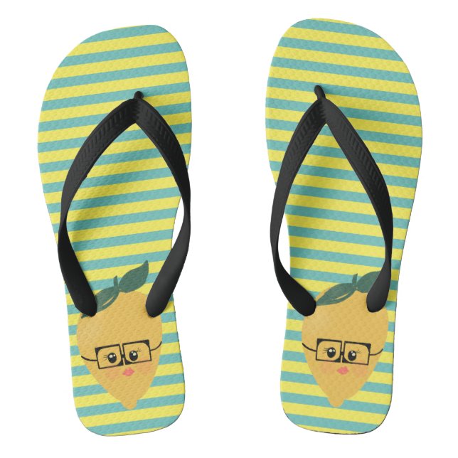 Chanclas Limon Patrón de Rayas Divertido (Plantilla)