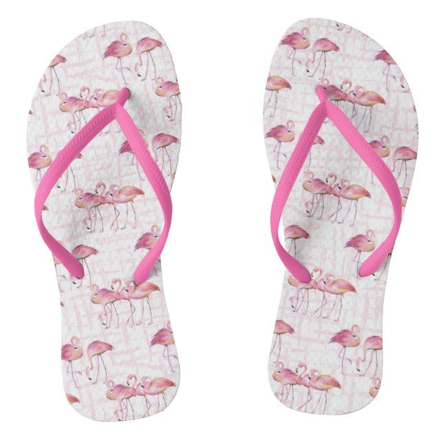 Chanclas linda playa tropical flamingo patrón Flip Flops (Plantilla)