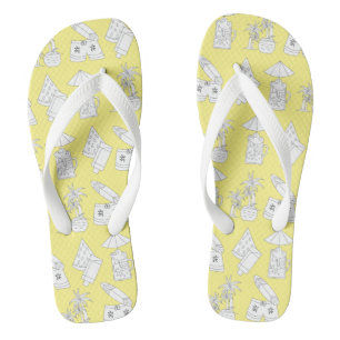 Chanclas Línea de verano moderna dibuja en amarillo