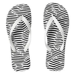 Chanclas Líneas abstractas en blanco y negro