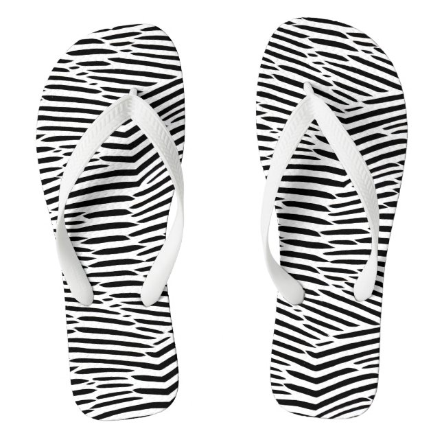 Chanclas Líneas abstractas en blanco y negro (Plantilla)