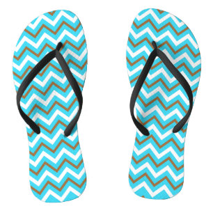 Chanclas Líneas Azules Marrones Blancas en Zig Zag Elemento
