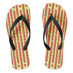 Chanclas Líneas rojas y puntos voltear flops