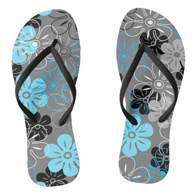 Chanclas Lluvia de flores en Hawaii Floral retro (Plantilla)