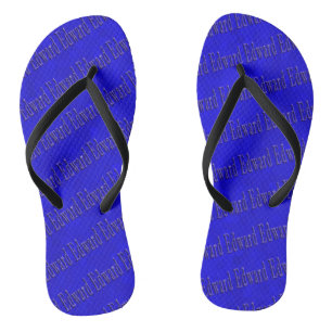 Chanclas Logo De Edward Name En Mosaico Azul,