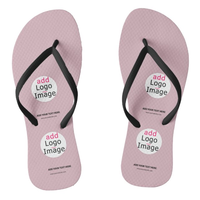 Chanclas Logo de Personalizable de Moda empresarial Rosa ro (Plantilla)