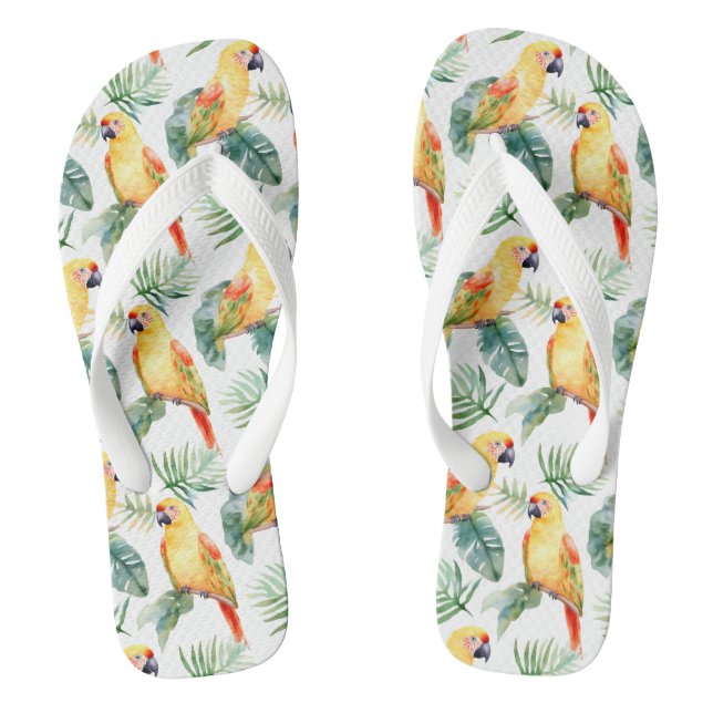 Chanclas Loro tropical colorido (Plantilla)