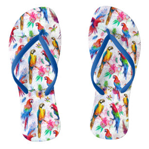 Chanclas Loros del estilo de la acuarela