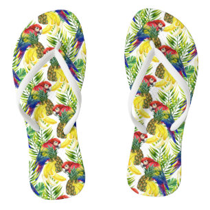 Chanclas Loros y fruta tropical