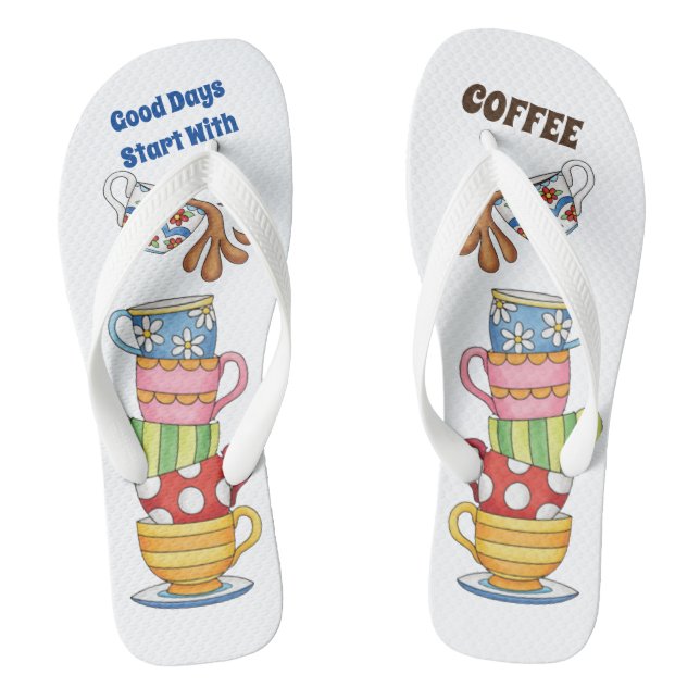 Chanclas Los Buenos Días Comienzan Con El Café (Plantilla)